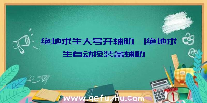 「绝地求生大号开辅助」|绝地求生自动捡装备辅助